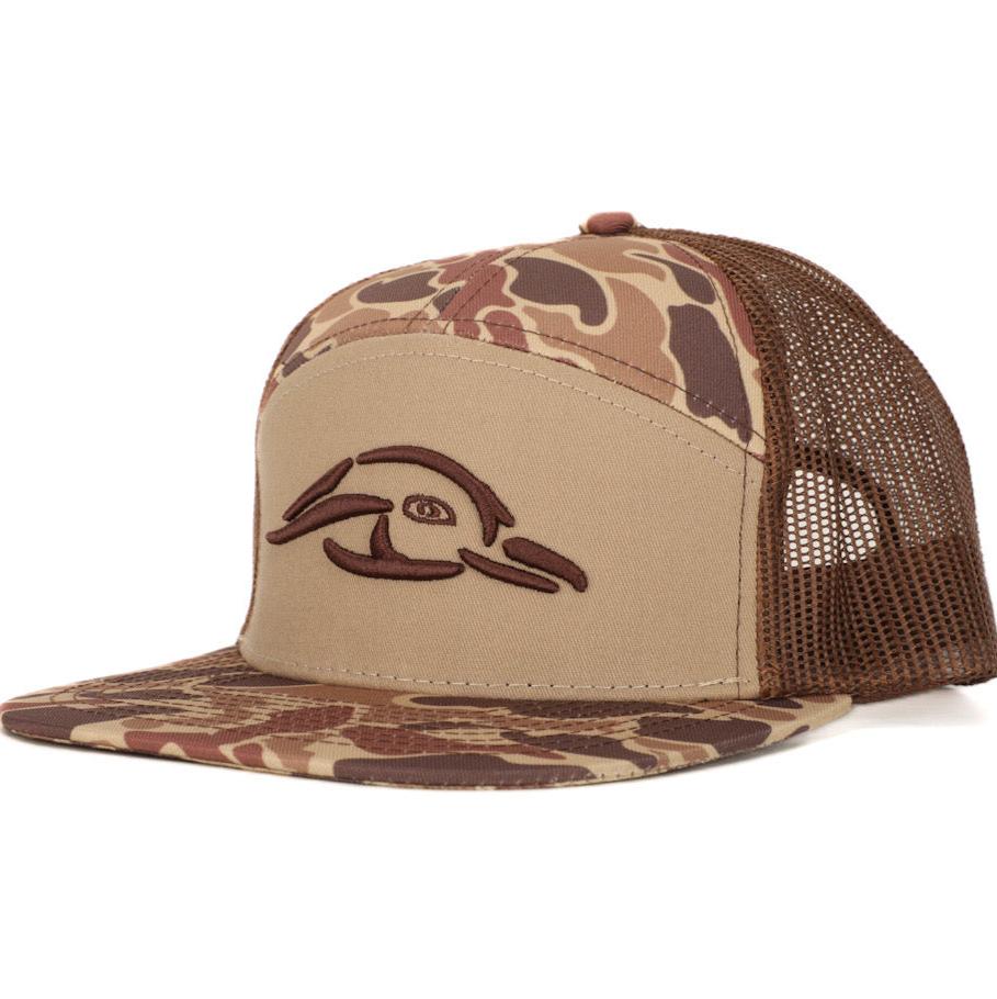 Youth Size 7 Panel Brown Old School AFW Style w- 3 D Puff and Brown Mesh