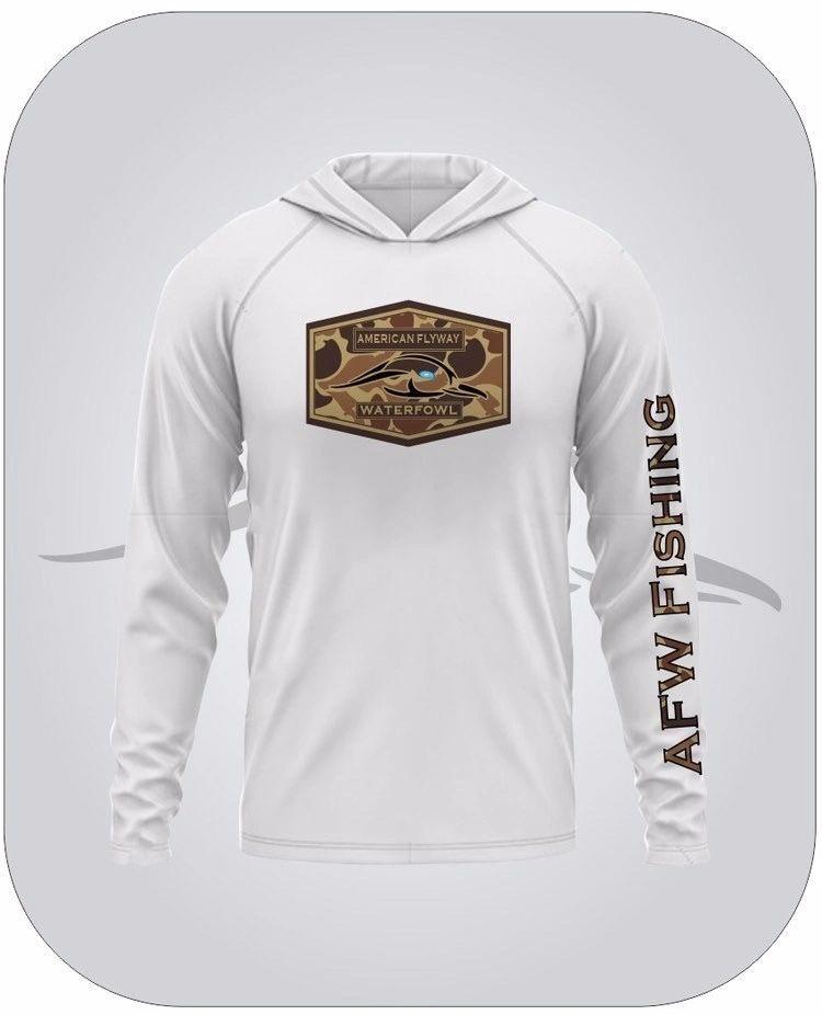 AFW Fishing Shirt with OSC Brown Logo – American Flyway Waterfowl