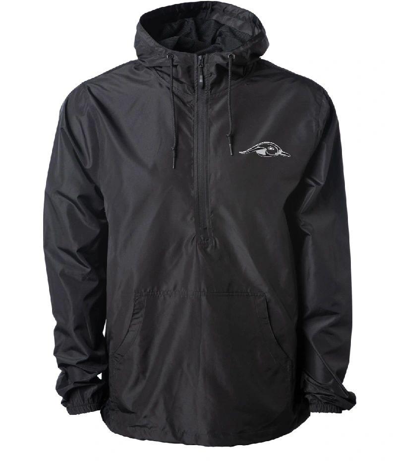 AF Waterfowl Black Lightweight 1-4 Zip Pullover Windbreaker Jacket Water Resistant