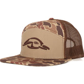 AMERICAN FLYWAY WATERFOWL  Leather Patch Old School Camo Vintage Rope Old School Hat main image 1