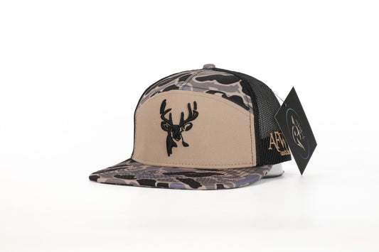 Deer 7 Panel Hardwoods AFW Style w- 3 D Puff and Black Mesh