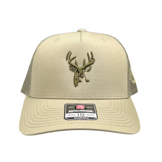 Pale Loden 3D Buck Logo and Loden Mesh Trucker