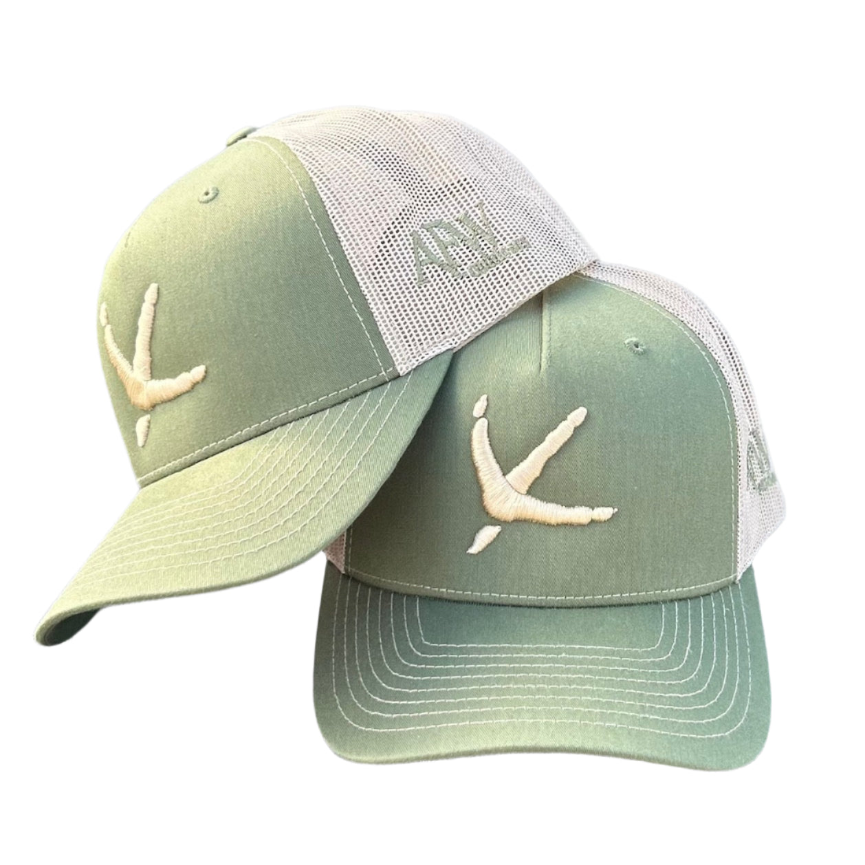 Army Olive Turkey Tracks- Khaki Mesh Back Five Panel