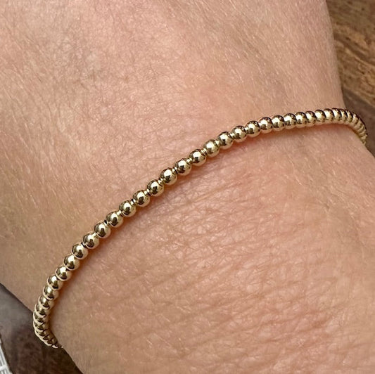 14K Gold Filled 2.5mm Bead Bracelet