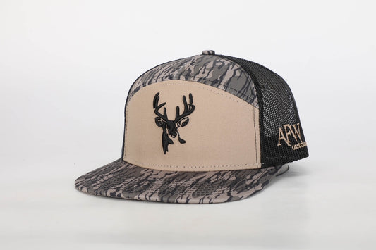 Deer 7 Panel Hardwoods AFW Style w- 3 D Puff and Black Mesh
