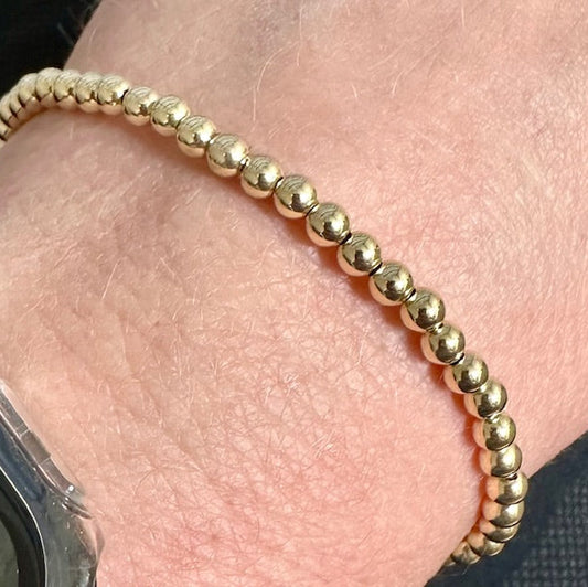 14K Gold Filled 4mm Bead Bracelet