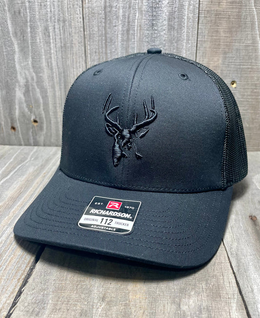 "The Ghost Buck" Black with Black 3D Logo and Black Mesh