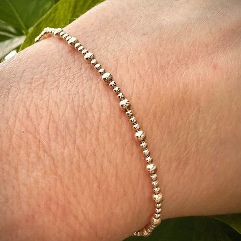 14K Gold Filled 2mm & 3mm Solid Bead Bracelet