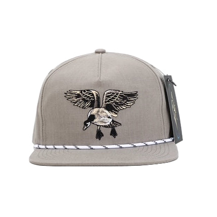 Grey with White/Black Stripe Rope Goose RipStop Hat