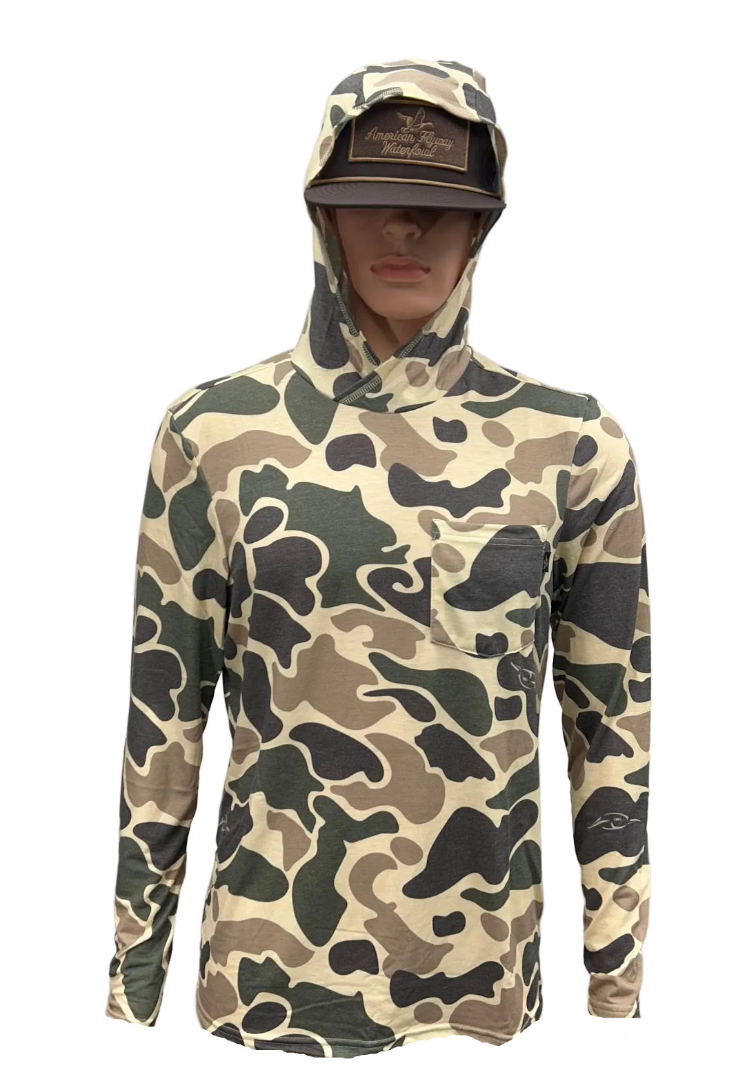 AFW Vintage Camo Green & Brown long sleeve with Hood