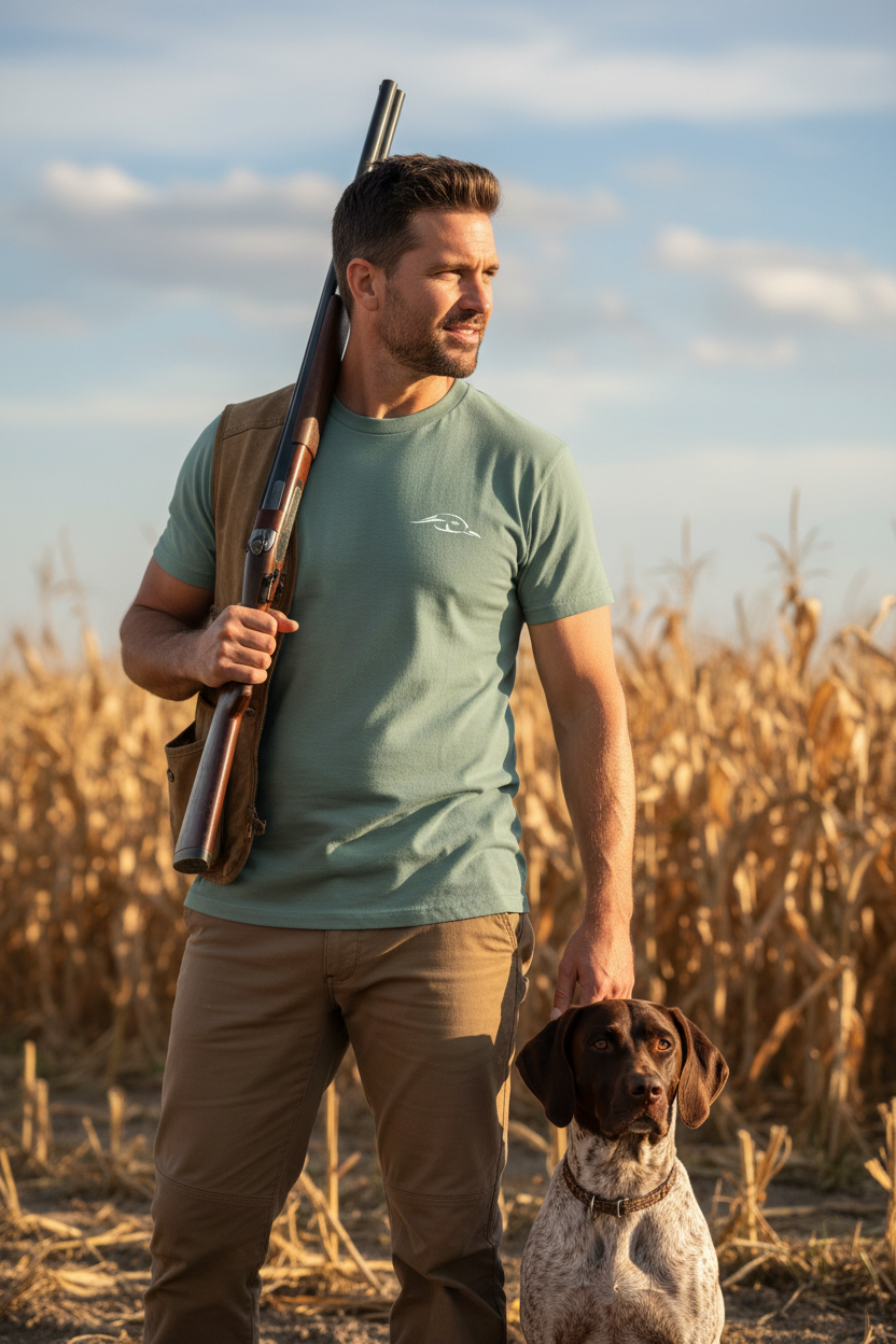 American Flyway Waterfowl Pheasant Tee Lifestyle - Front & Back