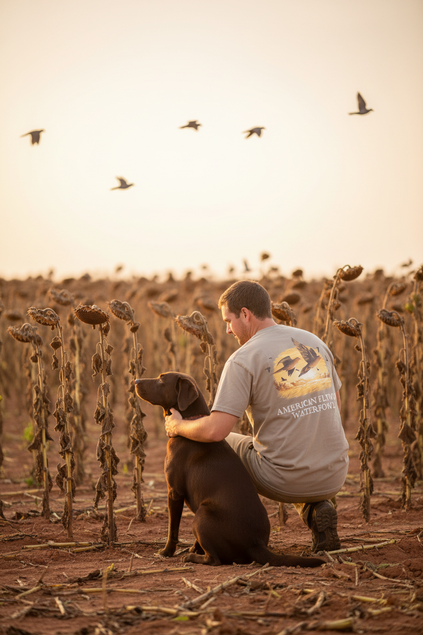 Dove Hunter Kneeling with Lab