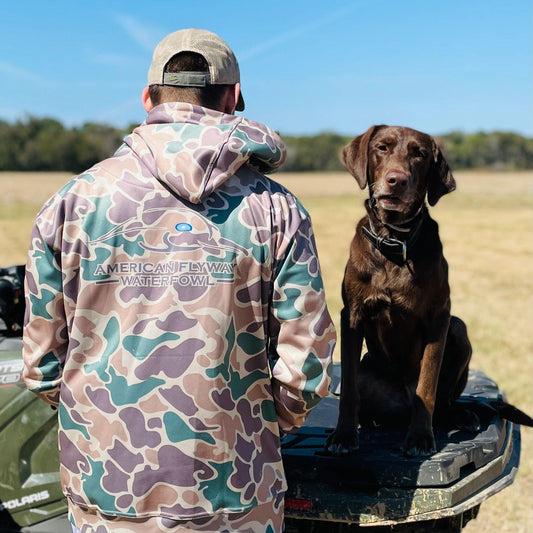 AF Waterfowl Old School Green and Brown Performance Hoodie