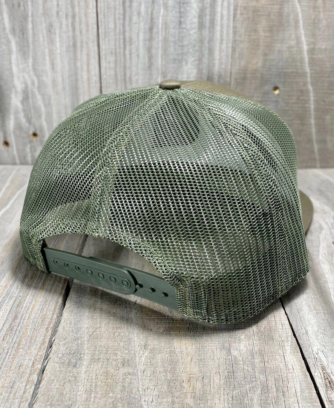 7 Panel Yellow Upland Patch Loden w- Evergreen Mesh Back Cap